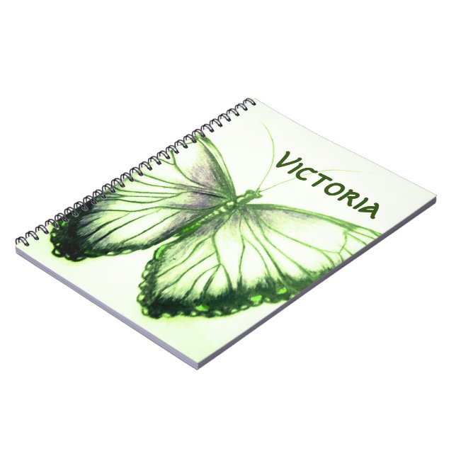Custom Name Beautiful butterfly  Notebook (Left Side)