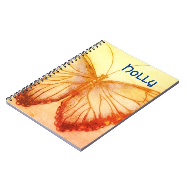 Custom Name Beautiful butterfly  Notebook (Left Side)