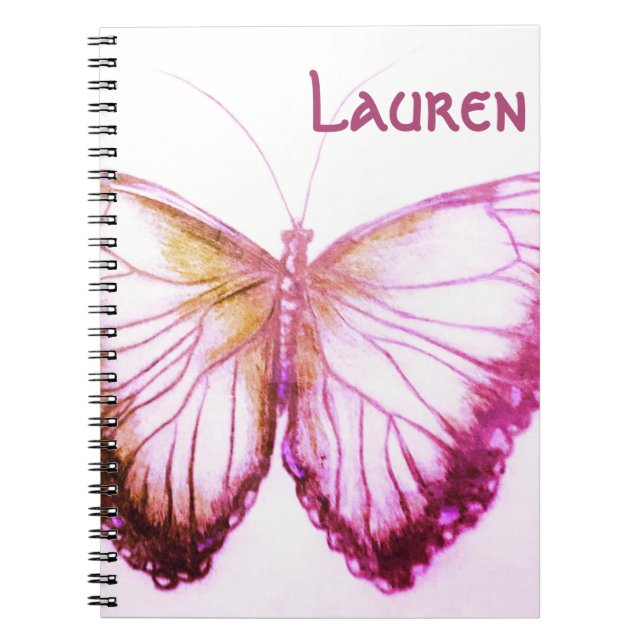 Custom Name Beautiful butterfly  Notebook (Front)