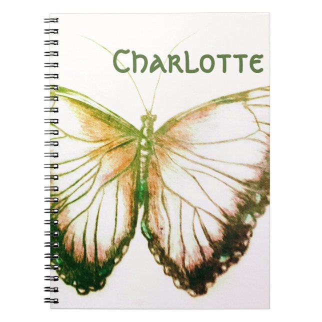 Custom Name Beautiful butterfly  Notebook (Front)