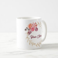 Custom Name Beautiful Elegant Floral Motif