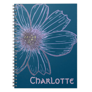 Custom Name Beautiful Flower design  Notebook