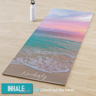 Custom Name Beautiful Sunset Beach Yoga Mat