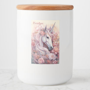 Custom Name Beautiful Unicorn Food Label