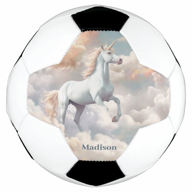 Custom Name Beautiful Unicorn Football (Front)