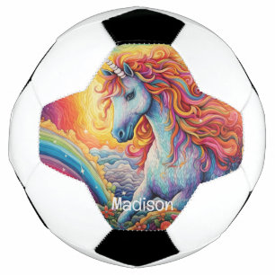 Custom Name Beautiful Unicorn Football