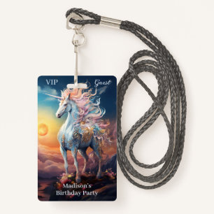 Custom Name Beautiful Unicorn ID Badge