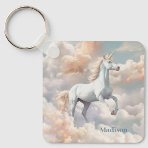 Custom Name Beautiful Unicorn Key Ring