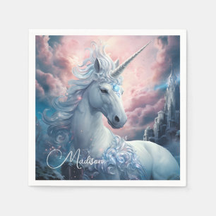 Custom Name Beautiful Unicorn Napkin