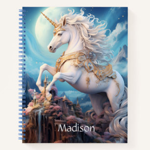 Custom Name Beautiful Unicorn Notebook