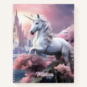 Custom Name Beautiful Unicorn Notebook