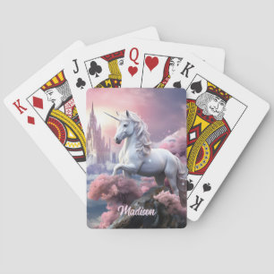 Custom Name Beautiful Unicorn Playing Cards