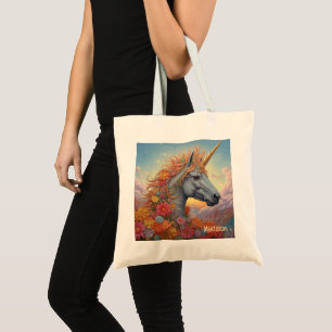 Custom Name Beautiful Unicorn Tote Bag