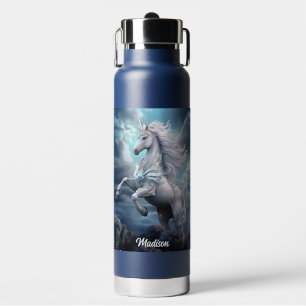 Custom Name Beautiful Unicorn Water Bottle