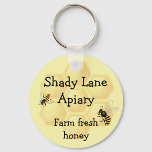 Custom Name Bee Honey Fun Classic Key Ring