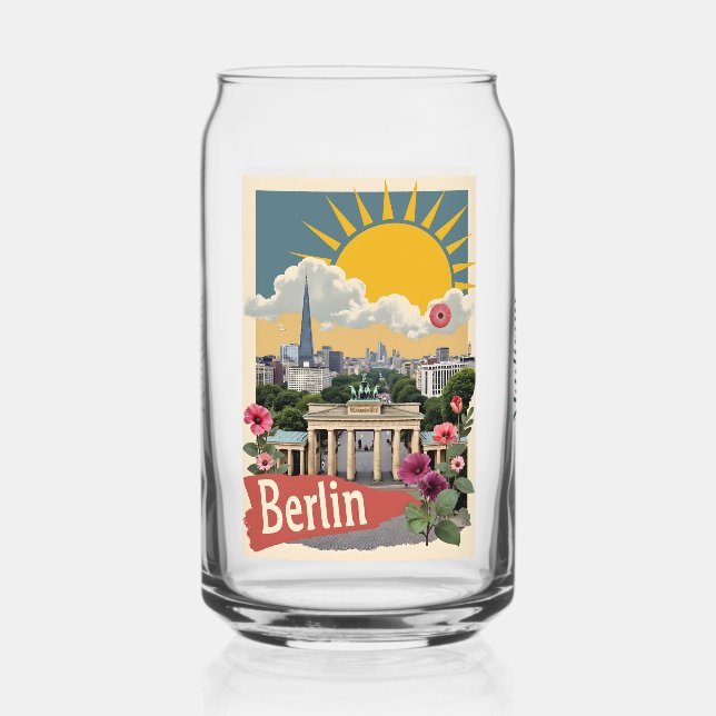 Custom Name Berlin, Germany Can Glass (Back)