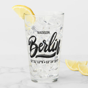 Custom Name Berlin Germany Coordinates Glass