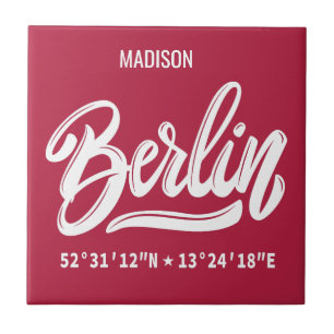 Custom Name Berlin Germany Coordinates Tile