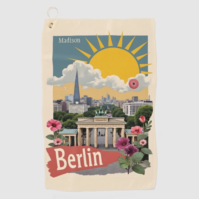 Custom Name Berlin, Germany Golf Towel (Front)