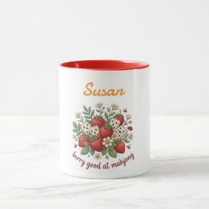 Custom Name Berry Good at Mahjong Retro Mug