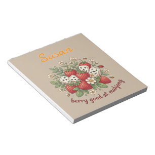 Custom Name Berry Good at Mahjong Retro  Notepad
