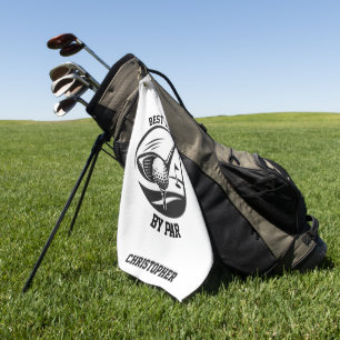 Custom Name Best Dad By Par - Father Day Gift Golf Towel