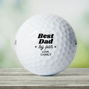 Custom Name Best Dad By Par Retro Cool Golf Balls