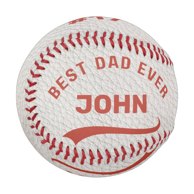 Custom Name Best Dad Ever Baseball (Front Left)