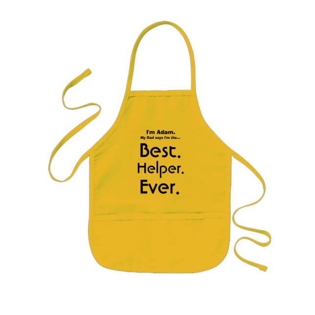 Custom Name Best Dad's Helper Ever Kids Apron (Front)