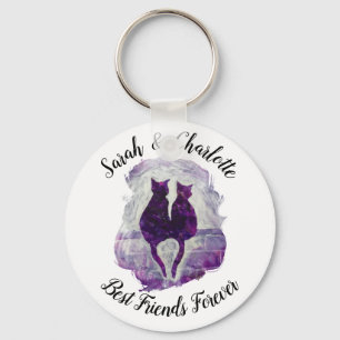 Custom Name Best Friends Forever Cats Key Chain
