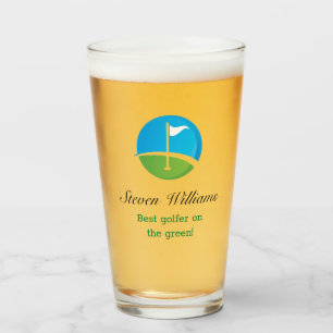 Custom Name Best Golfer Beer Glass