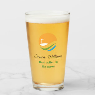 Custom Name Best Golfer Beer Glass