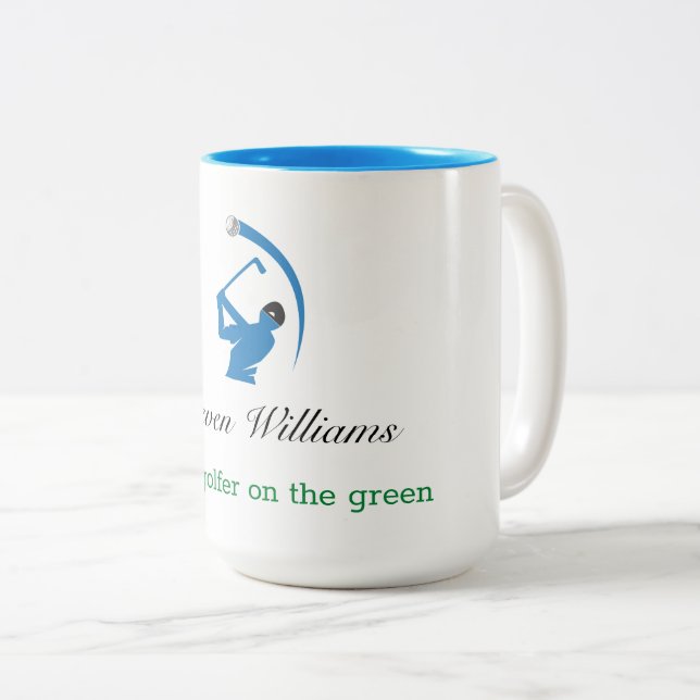 Custom Name Best Golfer Coffee Mug (Front Right)