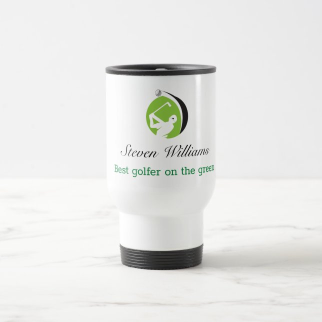 Custom Name Best Golfer Travel Mug (Center)