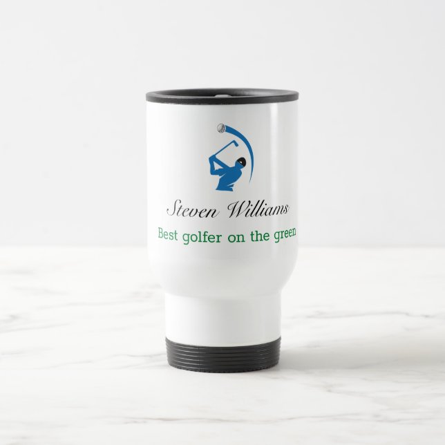 Custom Name Best Golfer Travel Mug (Center)