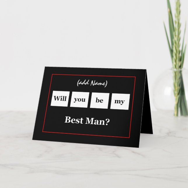 Custom Name - BEST MAN Squares Wedding Invitation (Front)
