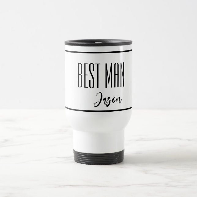 Custom Name Best Man Travel Mug (Center)