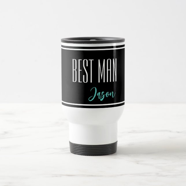 Custom Name Best Man Travel Mug (Center)