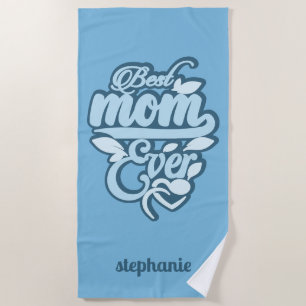 Custom Name "Best Mum Ever" Beach Towel