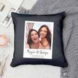 Custom Name Bestie Photo Friends Sisters BFF Fun Cushion<br><div class="desc">Make friendship sparkle! This pillow is guaranteed to turn heads and steal the show on any couch. Go ahead, turn memories into snuggles and say "BFFs forever" in every nap! ✨ Simple, modern, and fun throw pillow with your photo in a white frame overlay and a trendy handwritten script typography...</div>