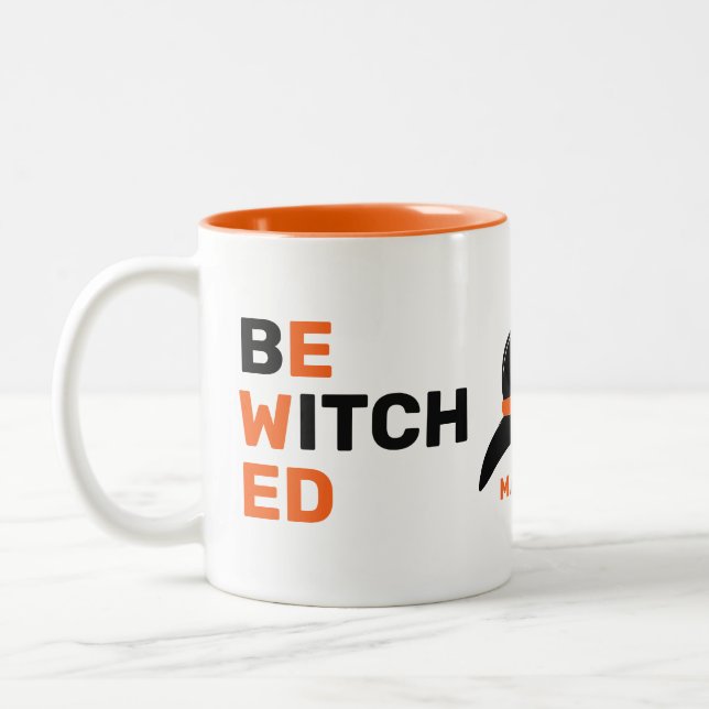 Custom Name Bewitched Two-Tone Coffee Mug (Left)