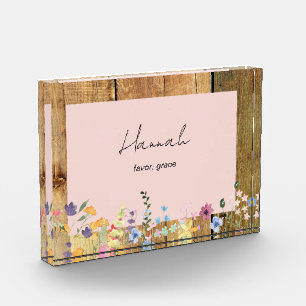 Custom Name Biblical Meaning Wildflowers II Photo Block