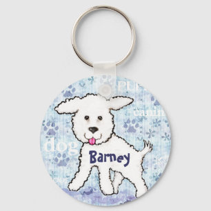 Custom Name Bichon Frise Dog Keychain