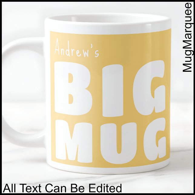 Custom Name Big Mug Yellow C65 Funny Novelty   (Creator Uploaded)