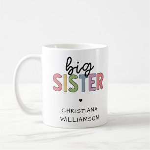 Custom Name Big Sister Cute Personalised Coffee Mug