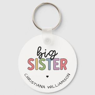 Custom Name Big Sister Cute Personalized Key Ring