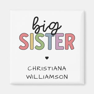 Custom Name Big Sister Cute Personalized Magnet