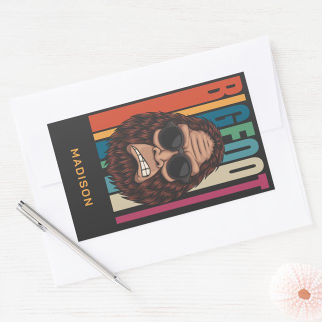 Custom Name Bigfoot Rectangular Sticker (Envelope)