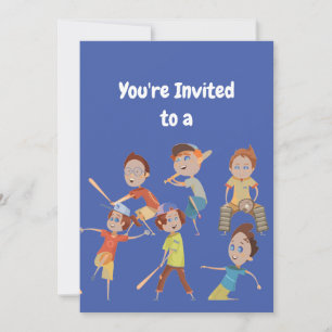 Custom Name Birthday Baseball Party Invitation