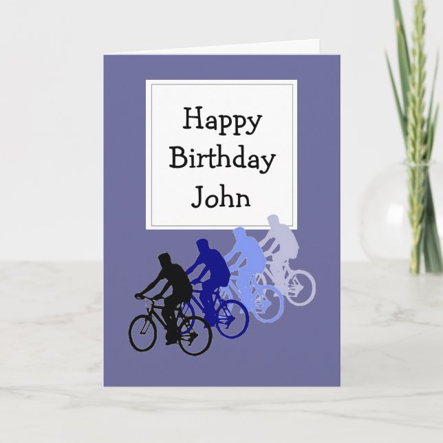 Custom Name Birthday for Bike, Cycle Fan Card (Front)